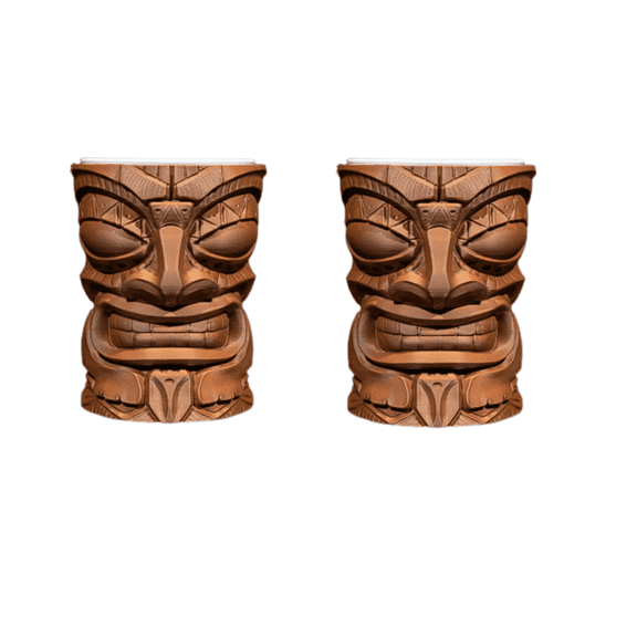 2 Pack Tiki Mug Holder for Party Cups  3D Printed Tiki Bar Drink Holder Decor