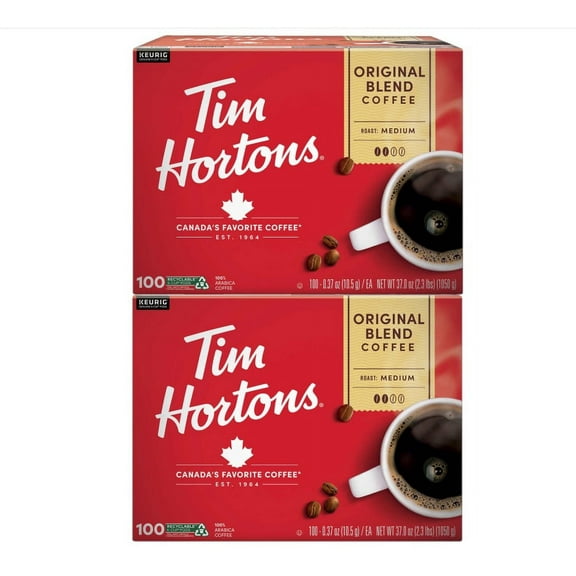 2 Pack | Tim Hortons Coffee Original Blend K-Cup Pod, 100 Count