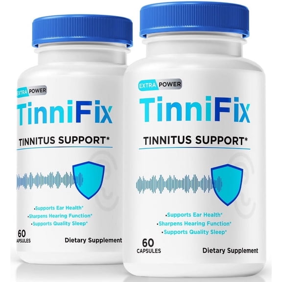 (2 Pack) Tinnifix Capsules - Advanced Ear Support, Natural Formula to Promote Inner Ear Health, Tinnitus Supplement for Ringing, Official Auditory Pills, Tinni Fix Reviews (120 Capsules)