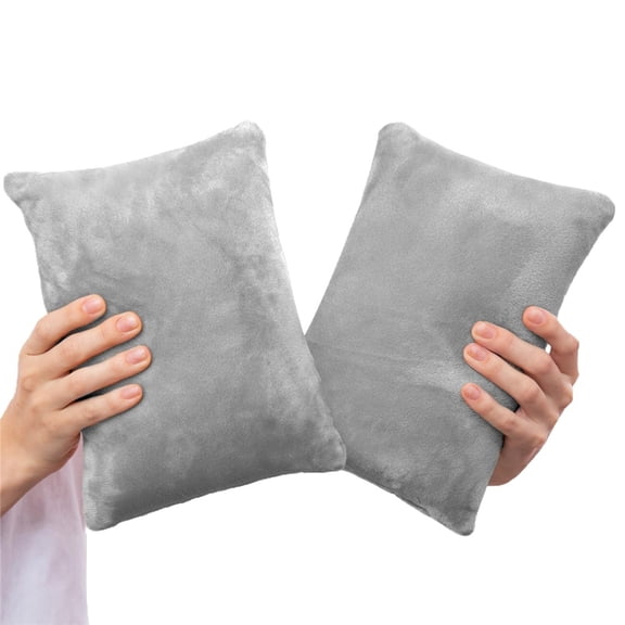 2 Pack Tiny Pillows, 11"x7" Pillow for Travel, Pets, Soft and Machine Washable Small Pillows for Neck, Wrist, and Knee Comfort, Grey