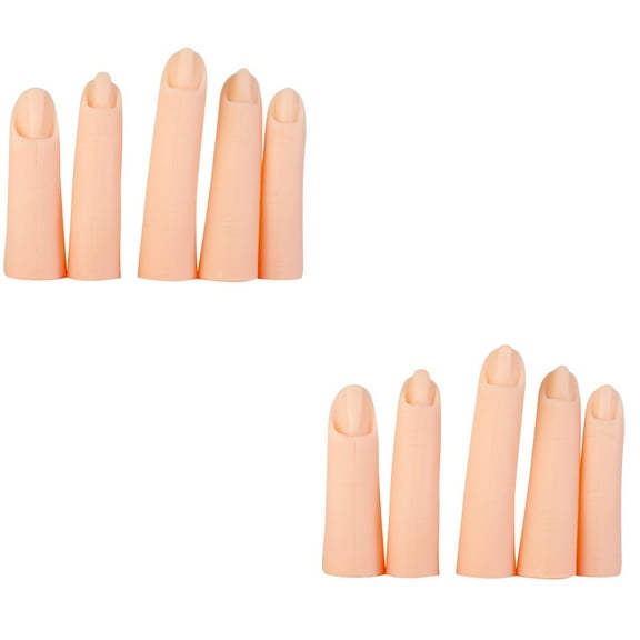 DINHEAROM Silicone Manicure Fake Finger Beginners Nail Art Training 10Pcs