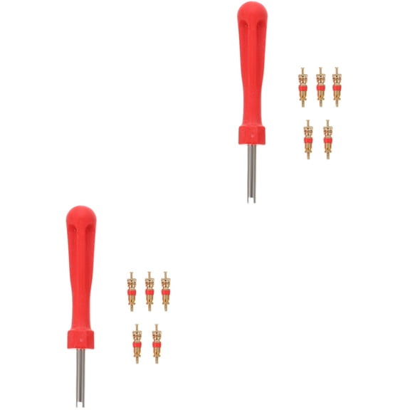 YUYUETIME Tire Core Tool for Car Motorcycle with Seal and 300 Psi Red 2Pcs