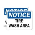 thumbnail image 1 of (2 Pack) Tire Wash Area OSHA Notice Sign 24 Inch X 18 Inch Indoor / Outdoor Rust-Free Aluminum Metal Signs for Workplace, Workshop, and Construction Site, Made in the USA, 1 of 8