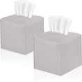 thumbnail image 1 of 2 Pack, Tissue Box Cover Holder, Square Modern PU Leather Tissue Box Holder, Can be Used for Bathroom Dressing Table, Bedside Table, Office Desk & Car, 5"X5"X5", 1 of 6