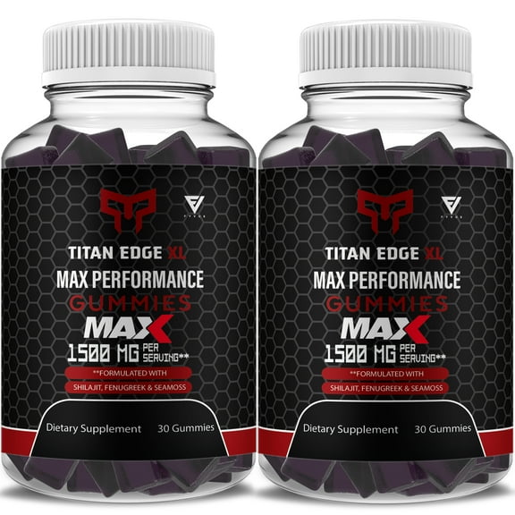 (2 Pack) Titan Edge XL Max Gummies Titan Edge XL Max Advanced Performance Supplement (2 Month Supply)