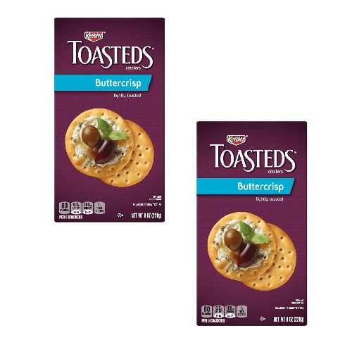 ( 2 Pack ) Toasteds Crackers, Buttercrisp, Lightly Toasted 8 Oz