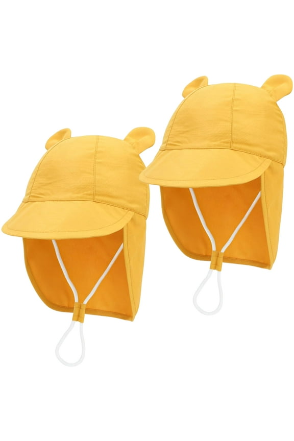2 Pack Toddler Baby Sun Hat Kids UPF 50+ Adjustable Summer Beach Hats with Neck Flap for Boys Girls Age 6-12 Months/2-4 Years