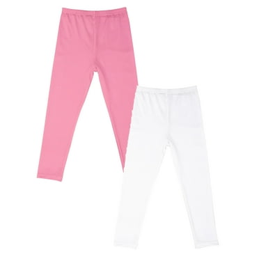 2 Pack Toddler Little/Big Girls Footless Leggings Kids Solid Ankle Length Stretchy Legging Pants for 4-12 Years