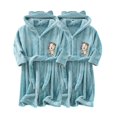 thumbnail image 1 of 2 Pack Toddler Robe Boys Girls Hooded Flannel Bathrobe Long Sleeve Soft Fleece Plush Robes Cute Animal Pajamas Sleepwear, Blue, 7 Years, 1 of 3