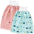 thumbnail image 1 of 2 Pack Toddler Waterproof Training Pants Cloth Diaper Skirts for Baby Boy Girl Night Time Sleeping Bed Clothes for Potty Training, 1 of 8