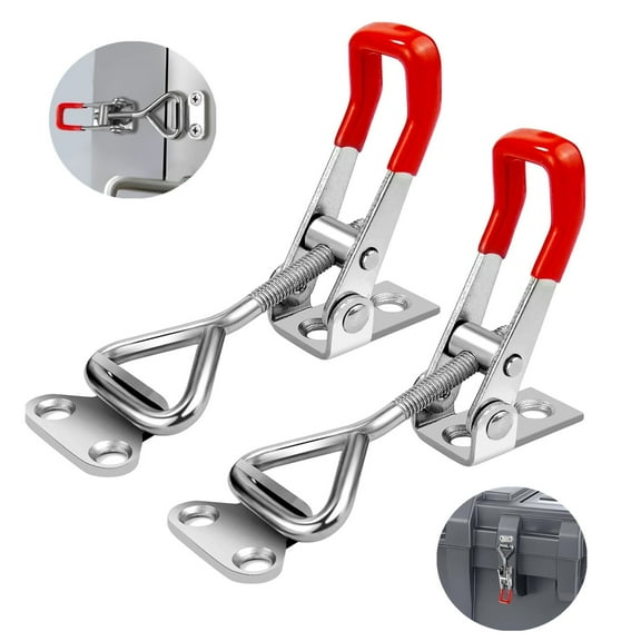 2 Pack Toggle Latch Clamp 4001 Adjustable 304 Stainless Steel Toggle Hasp Latches for Freezer Door Cooler Box Case Trunk Draw Chest, Quick Release sHolding Capacity