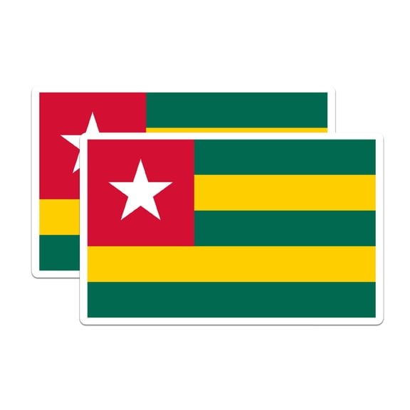 (2 Pack) Togo World Flag Magnets - Pride - 5 Inches On Longest Side - Premium Magnet - Choose from Over 200 Countries - for Cars, Refrigerators, Toolboxes, Lockers - Made in USA - MAG0994