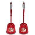 thumbnail image 1 of 2 Pack Toilet Bowl Cleaner Brush Holder Set Scrubber and Caddy for Bathroom Deep Clean with Antislip Grip red Durable Toilet Bowls Brushes with Stiff Bristles Drip-Proof Base, 1 of 8