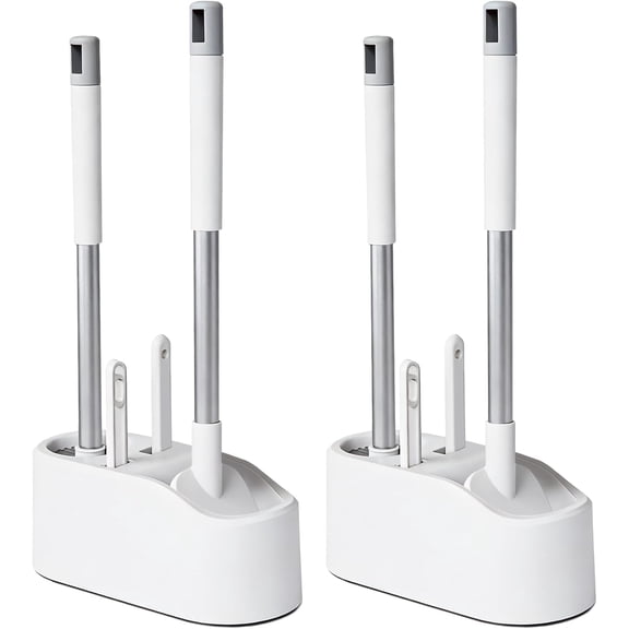2 Pack Toilet Brush and Holder,Ergonomic, Elegant, Durable, Toilet Bowl Brush for Bathroom