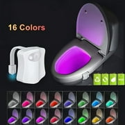 2 Pack Toilet Night Lights with Motion Activated Sensor,16 Color Changing LED Inside Toilet Bowl Nightlight,Cool Bathroom Accessories Decor ,Cool for Men and Kids Birthday Unique Gifts