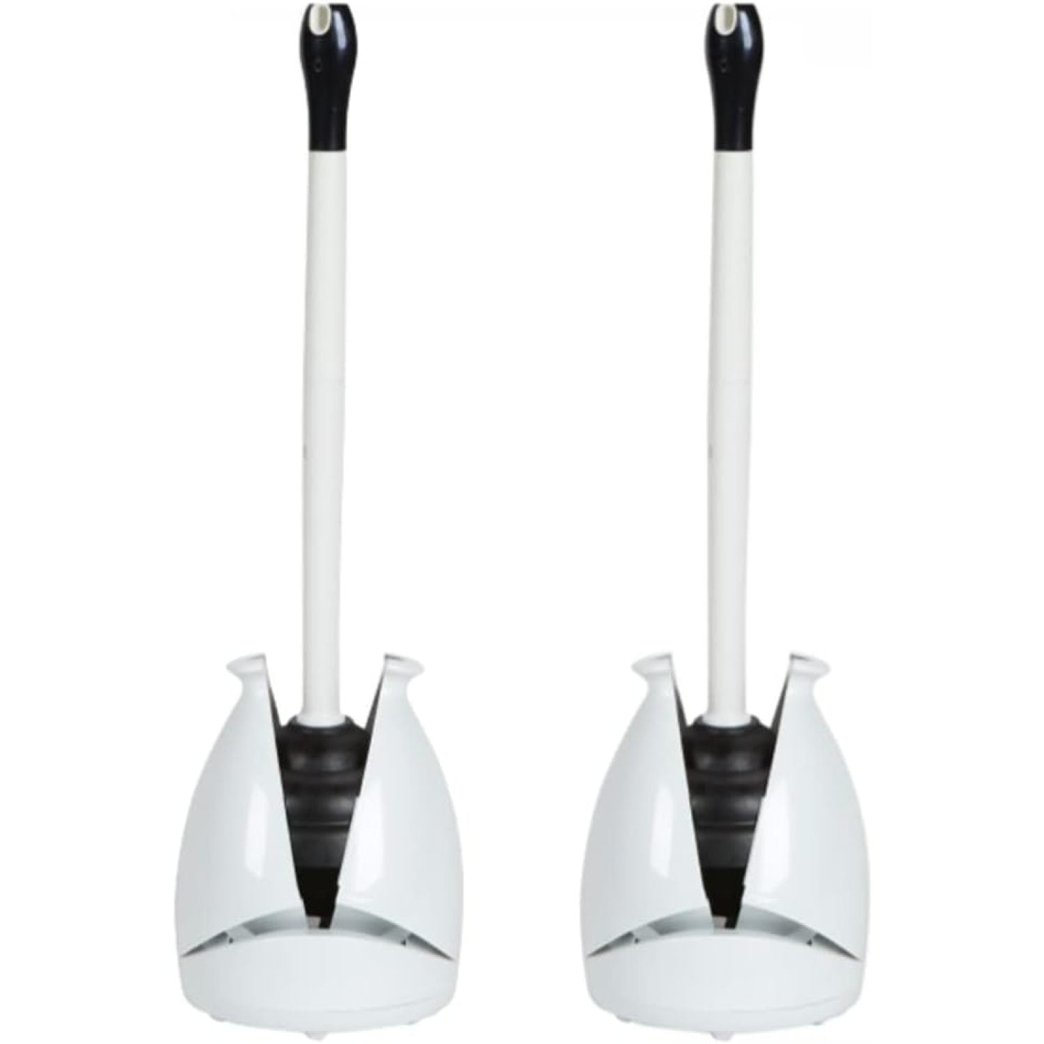 2 Pack Toilet Plunger, Hideaway Toilet Plunger with Caddy, Plungers for Bathroom with Holder ...