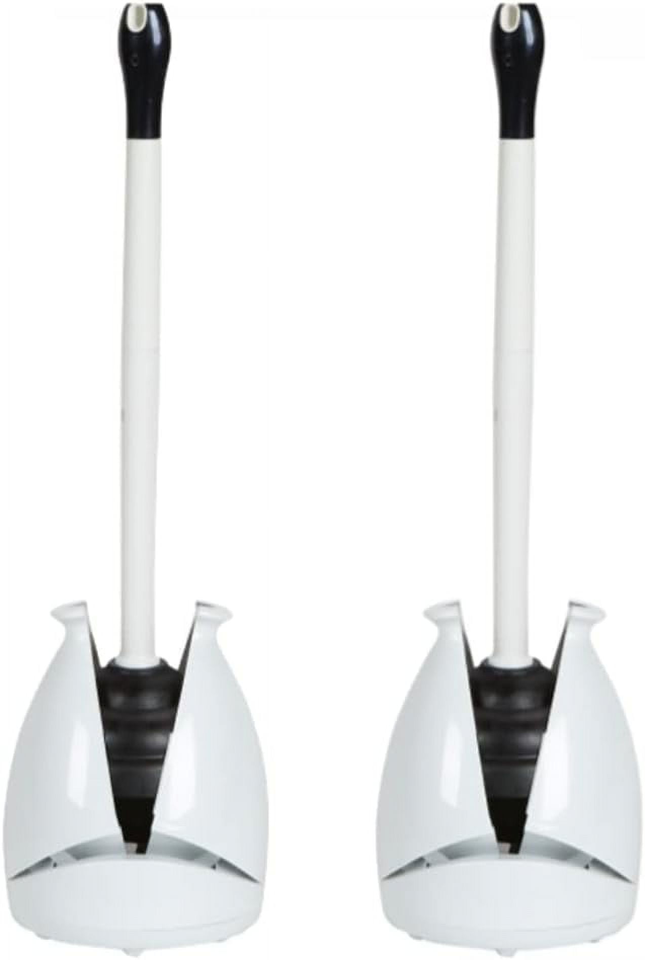 2 Pack Toilet Plunger, Hideaway Toilet Plunger with Caddy, Plungers for