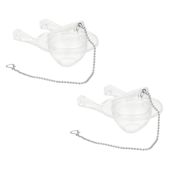 2 Pack Toilet Stopper Flapper, Toilet Flapper Replacement PVC Seal Flappers with Stainless Steel Chain, Universal Fit for Most 3 Inch Toilet Tank Flush Valves, Clear (Model B4804)