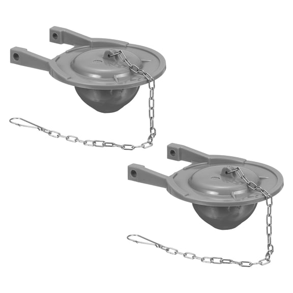 2 Pack Toilet Stopper Flapper, Toilet Flapper Replacement PVC Seal Flappers with Stainless Steel Chain, Universal Fit for Most 3 Inch Toilet Tank Flush Valves, Gray