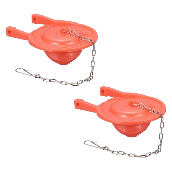 2 Pack Toilet Stopper Flapper, Toilet Flapper Replacement PVC Seal Flappers with Stainless Steel Chain, Universal Fit for Most 3 Inch Toilet Tank Flush Valves, Red