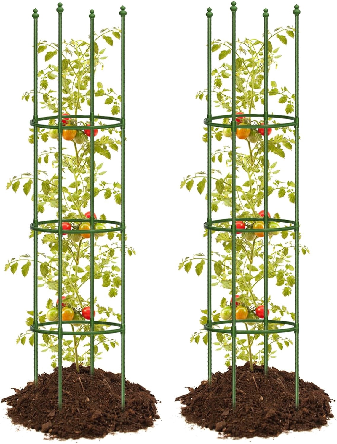 2 Pack Tomato Cage for Garden, Up to 59 Inch Heavy-Duty Tomato Trellis, Height Adjustable Garden Trellis for Climbing Plants Vegetables Flowers Cucumber Peony