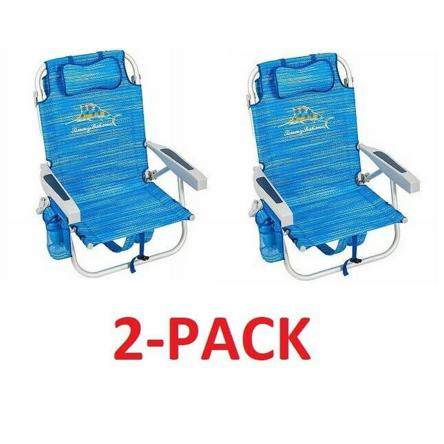 2Pack Tommy Bahama Beach Chair Lay Flat, Reclining, Adjustable, Cargo
