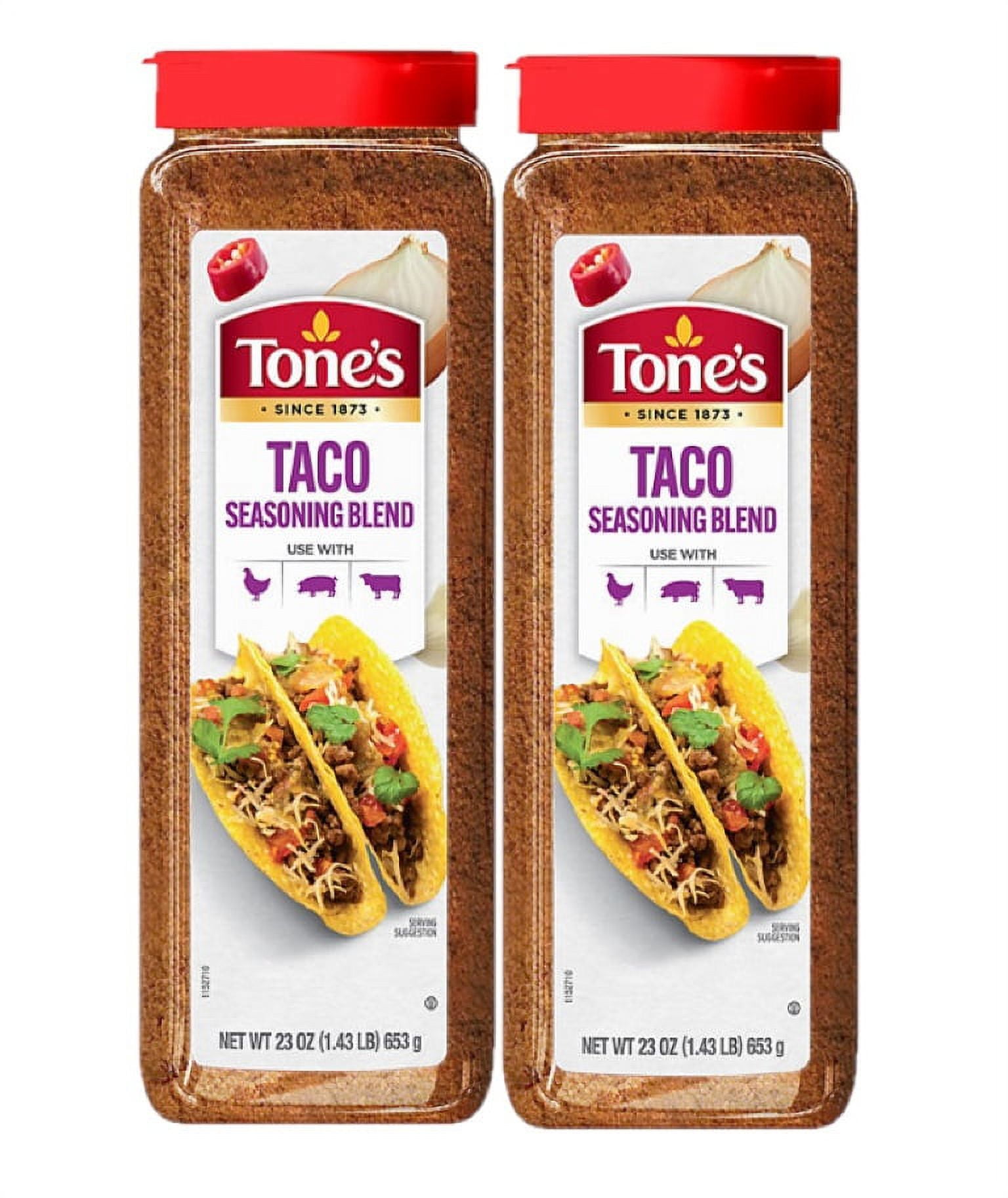 2 Pack Tone's Taco Seasoning 23 oz.