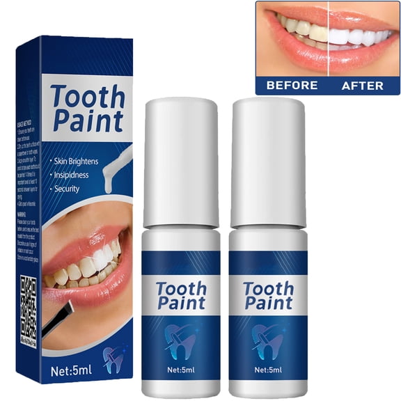 2 Pack Tooth Paint - Efficient Teeth White Paint, Portable & Convenient, Gentle for Sensitive Teeth, 6ml