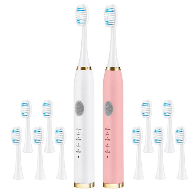 2 Pack Toothbrush Electric MMF7 for Adults, Rechargeable Sonic