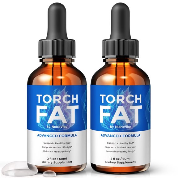 (2 Pack) Torch Fat Natural Daily Liquid Formula Designed to Align with Fitness Goals, Support an Active Lifestyle & Body Balance | Just a Few Drops for a Fit-Focused Routine (60 Servings)