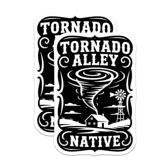 (2 Pack) Tornado Alley Native Stickers - Weather Stickers - Plains Home Decal- 5" On Longest Side - Sticks to Smooth Flat Surfaces - Made in USA - BMCS16140