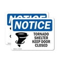 thumbnail image 1 of (2 Pack) Tornado Shelter Keep Door Closed Sign, 1 of 7