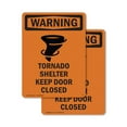 thumbnail image 1 of (2 Pack) Tornado Shelter Keep With Symbol OSHA Warning Sign 7 Inch X 10 Inch Plastic Sign, Weather Resistant, UV Protected for Workplace, Business, and Construction Site, Made in the, 1 of 8