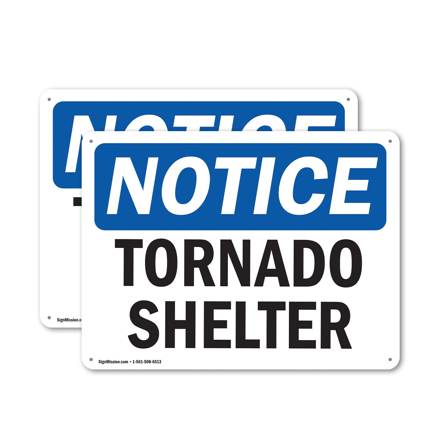 (2 Pack) Tornado Shelter OSHA Notice Sign 10 Inch X 7 Inch Indoor ...