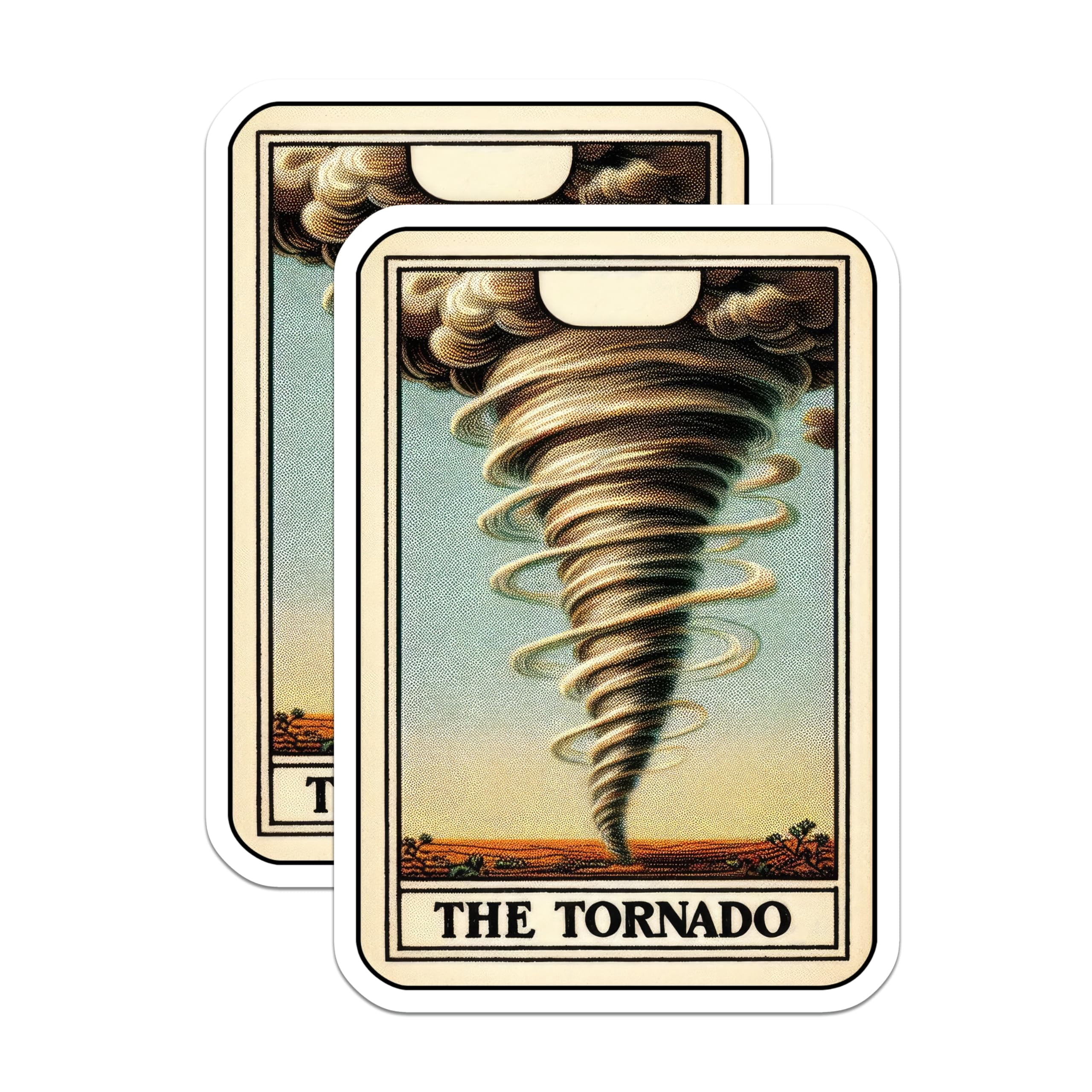(2 Pack) Tornado Stickers - Vintage Weather Art - Nature Storm Decal ...
