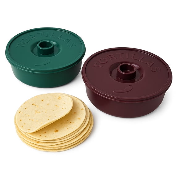 2-Pack Tortilla Warmer 8.5 Microwave Safe Insulated Containers with Lids
