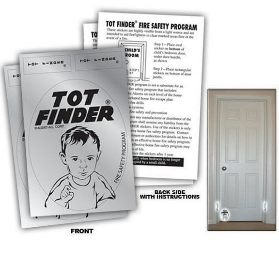 2 Pack Tot Finder Door Decals Help Firefighters Find Children Inside Home