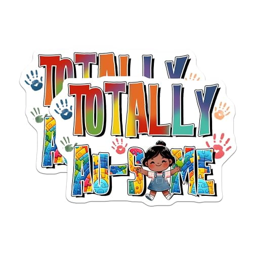 (2 Pack) Totally Awesome Magnets - Rainbow Inspire Magnets - Cute Handprint Art Magnets - 5" On Longest Side - for Cars, Refrigerators, Toolboxes, Lockers - Made in USA BMCS3210