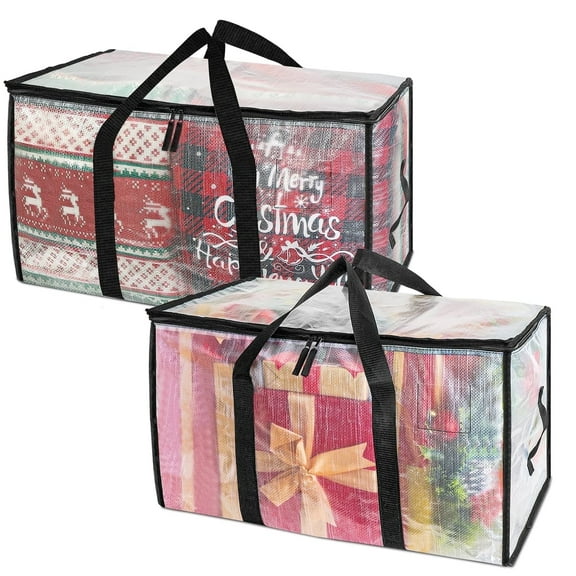 2 Pack Totes for Storage Large Moving Bags Heavy Duty,Moving Boxes with Zippers Top and Sturdy Handles, College Dorm Storage Bags for Space Saving and Packing,Collapsible Moving Supplies(Clear,93L)