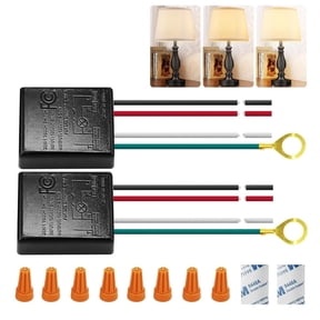 2 Pack Touch Lamp Control Module, Touch Lamp Sensor Replacement with 3 Levels Dimming Function, Desk Lamp Touch Lamp Switch Replacement Kits with Wire Caps, Works with Dimmable LED Bulbs