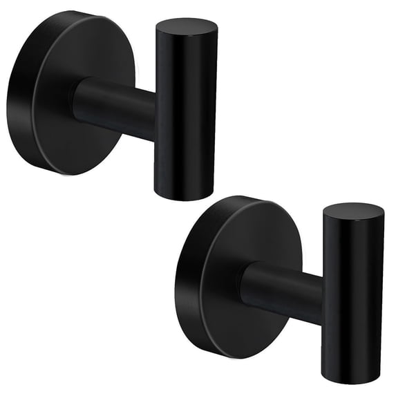 2 Pack Towel Hooks, Brushed Nickel SUS304 Stainless Steel Coat Robe Clothes Hook Modern Wall Hook Holder for Bathroom Kitchen Garage Hotel Wall Mounted