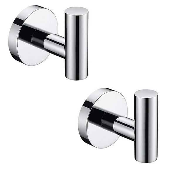 2 Pack Towel Hooks, Chrome Polished Finish SUS304 Stainless Steel Coat Robe Clothes Hook Modern Wall Hook Holder for Bathroom Kitchen Garage Hotel Wall Mounted