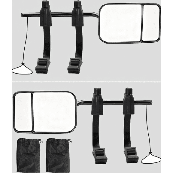 2 Pack Towing Mirrors Clip-On Side View Mirror Extenders with Dual Adjustable Mirrors for SUV Truck RV Trailer