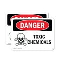 thumbnail image 1 of (2 Pack) Toxic Chemicals OSHA Danger Sign 14 Inch X 10 Inch Vinyl Label Decal Sticker Weather Resistant, UV Protected for Workplace, Business, and Construction Site, Made in the USA, 1 of 7