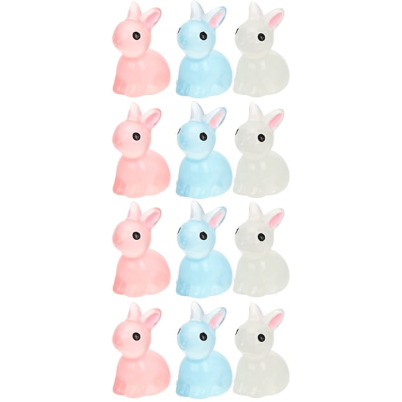 Set of 2 Toy Rabbit Ornaments Bunny Figurines for Kids, Size 2.30 x 2.20 x 2.00 CM Each