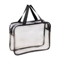 thumbnail image 1 of 2-Pack Toy Storage Bag Large Clear PVC Zipper Pouch,Heavy Duty Waterproof Reusable Container with Handle,Stackable for Puzzle Book Board Game Blocks Black, 1 of 3
