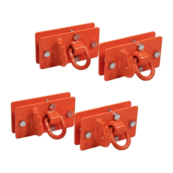 2 Pack Tractor Bucket Hooks w/ Tie-Down 2.08"x2.7" D Ring, G70 Forged Steel Bolt-On 1/2" Grab Hook w/ Backer Plate for Tractor Bucket, RV, UTV, Truck - 15400 WLL