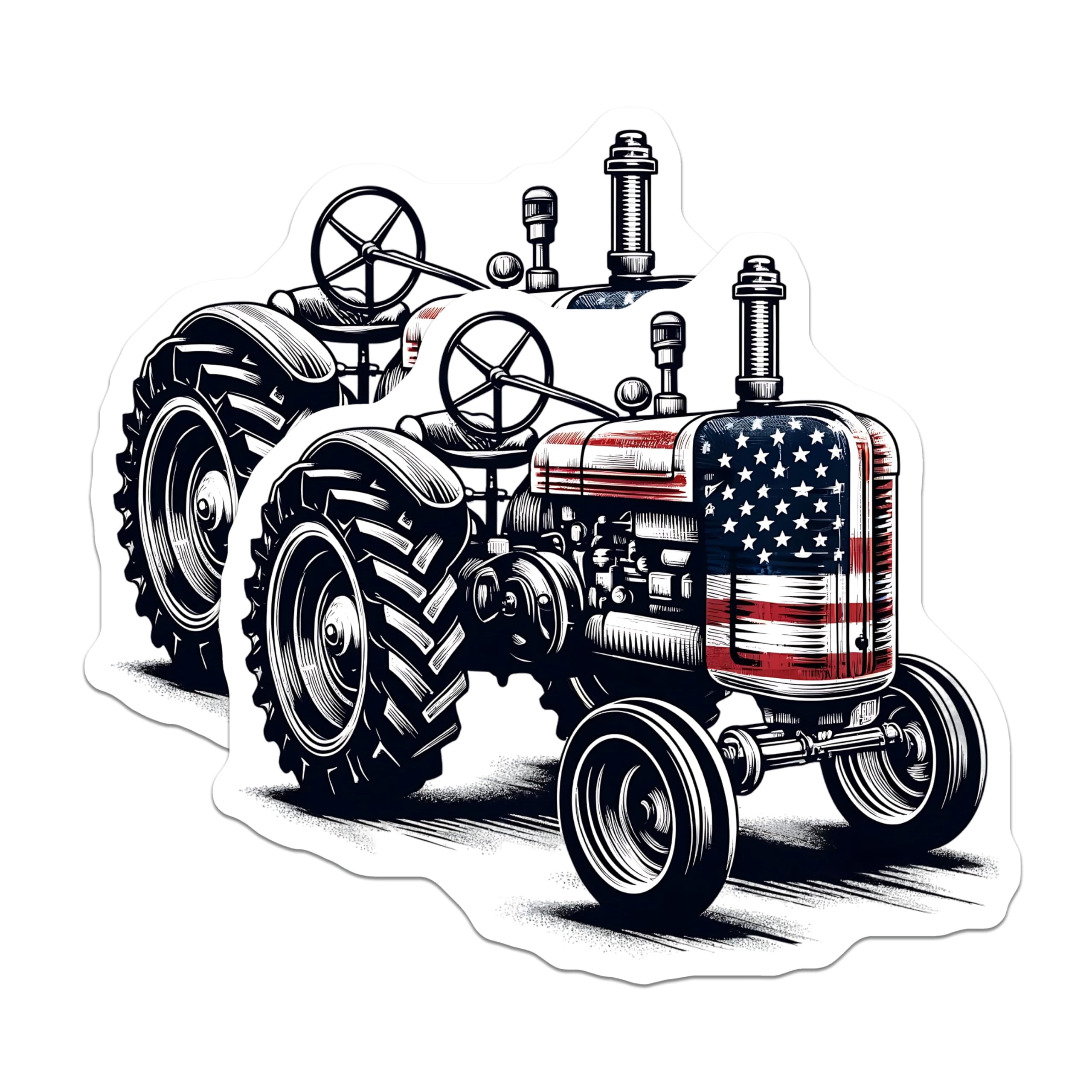 Tractor Rodeo Sticker (2 Pack) Tractor Stickers - American Flag Tractor Decals - Farm ...