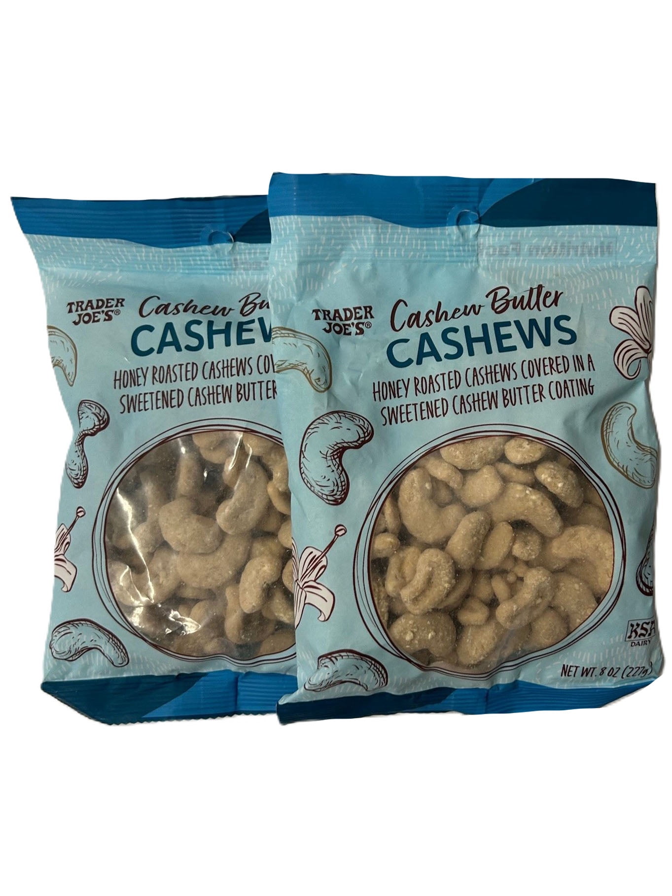 2-Pack Trader Joe's Cashew Butter Cashews – Honey Roasted Cashews Coated in Sweetened Cashew Butter, 8 oz Bags