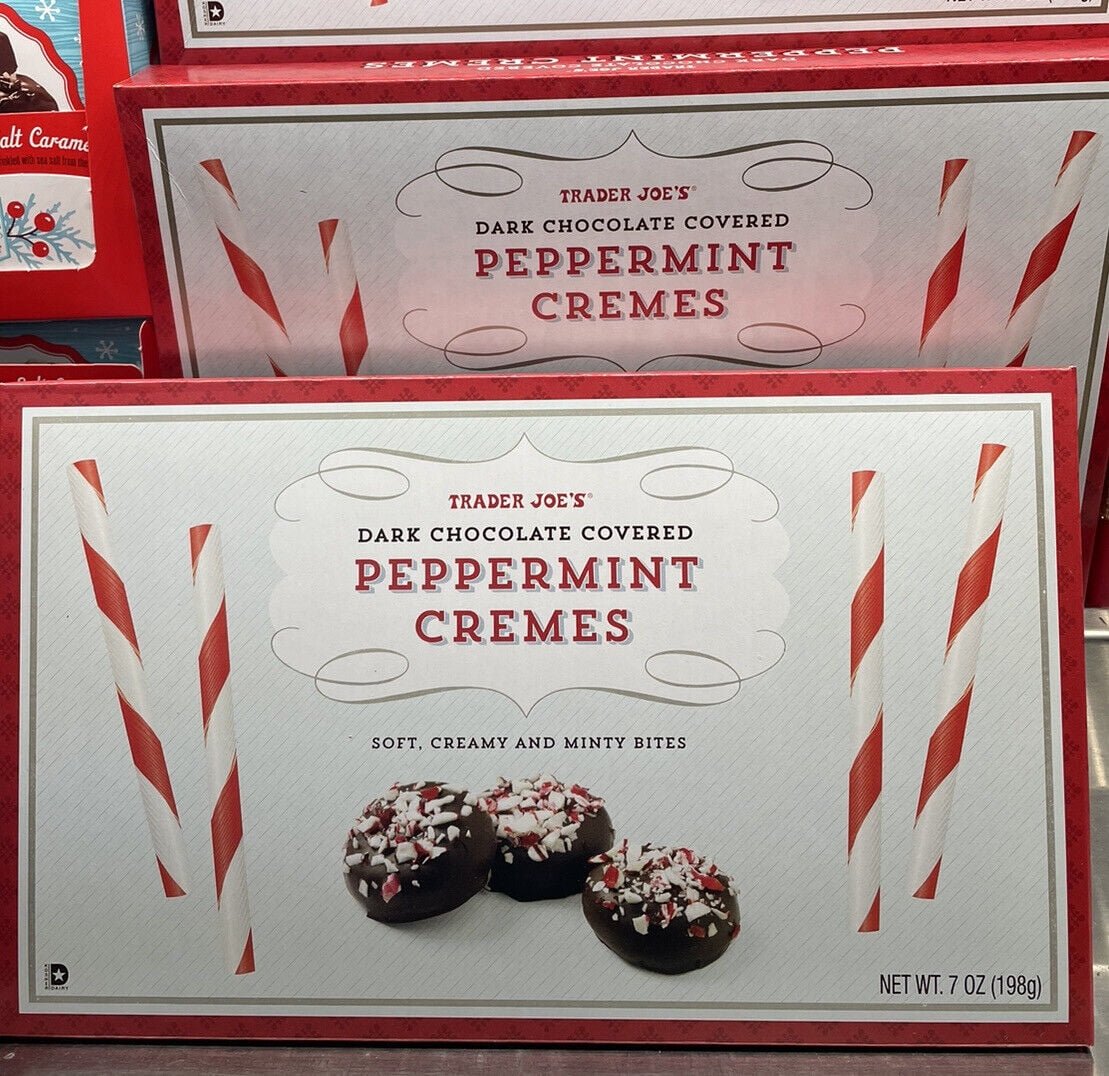 2 Pack Trader Joe's Dark Chocolate Covered Peppermint Cremes